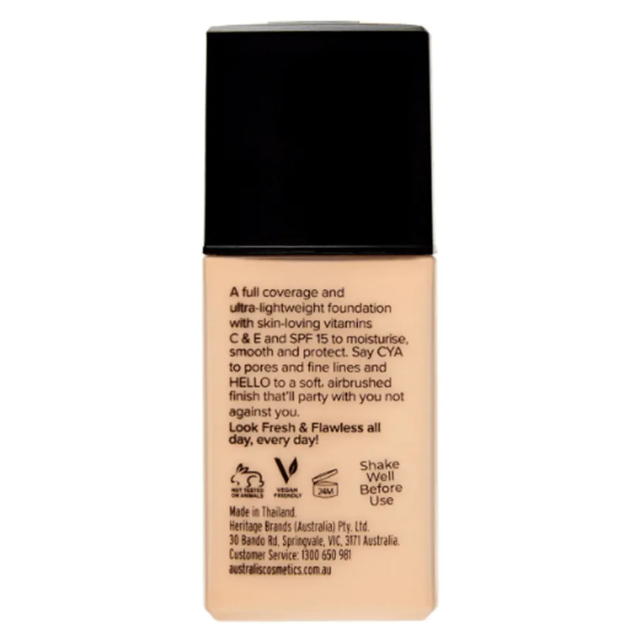 Australis Fresh & Flawless Full Coverage Foundation - Pearl
