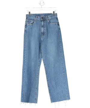 Bassike Blue High Rise Straight Leg Jeans W24