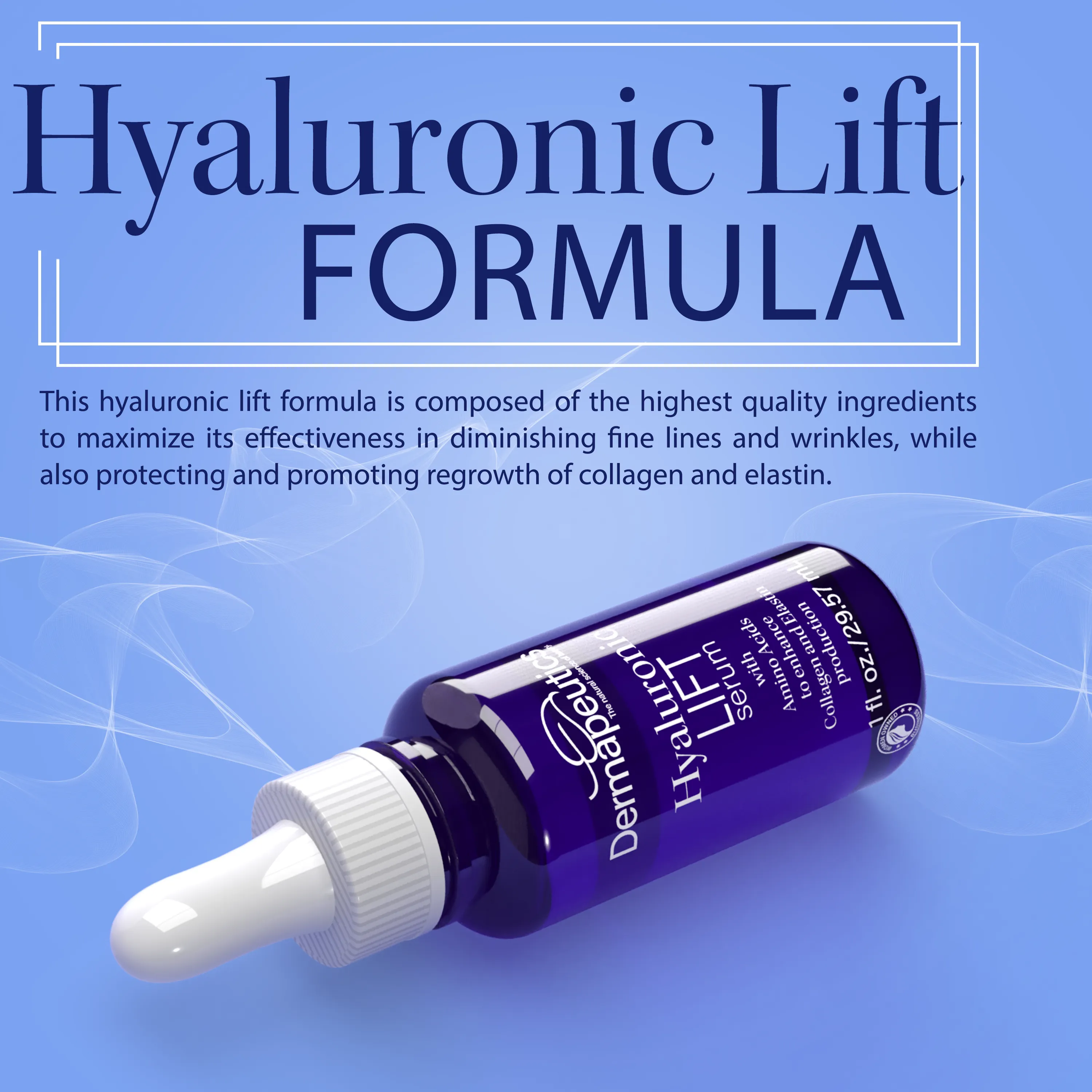 Dermapeutics Hyaluronic Acid Serum for Face, 1 oz