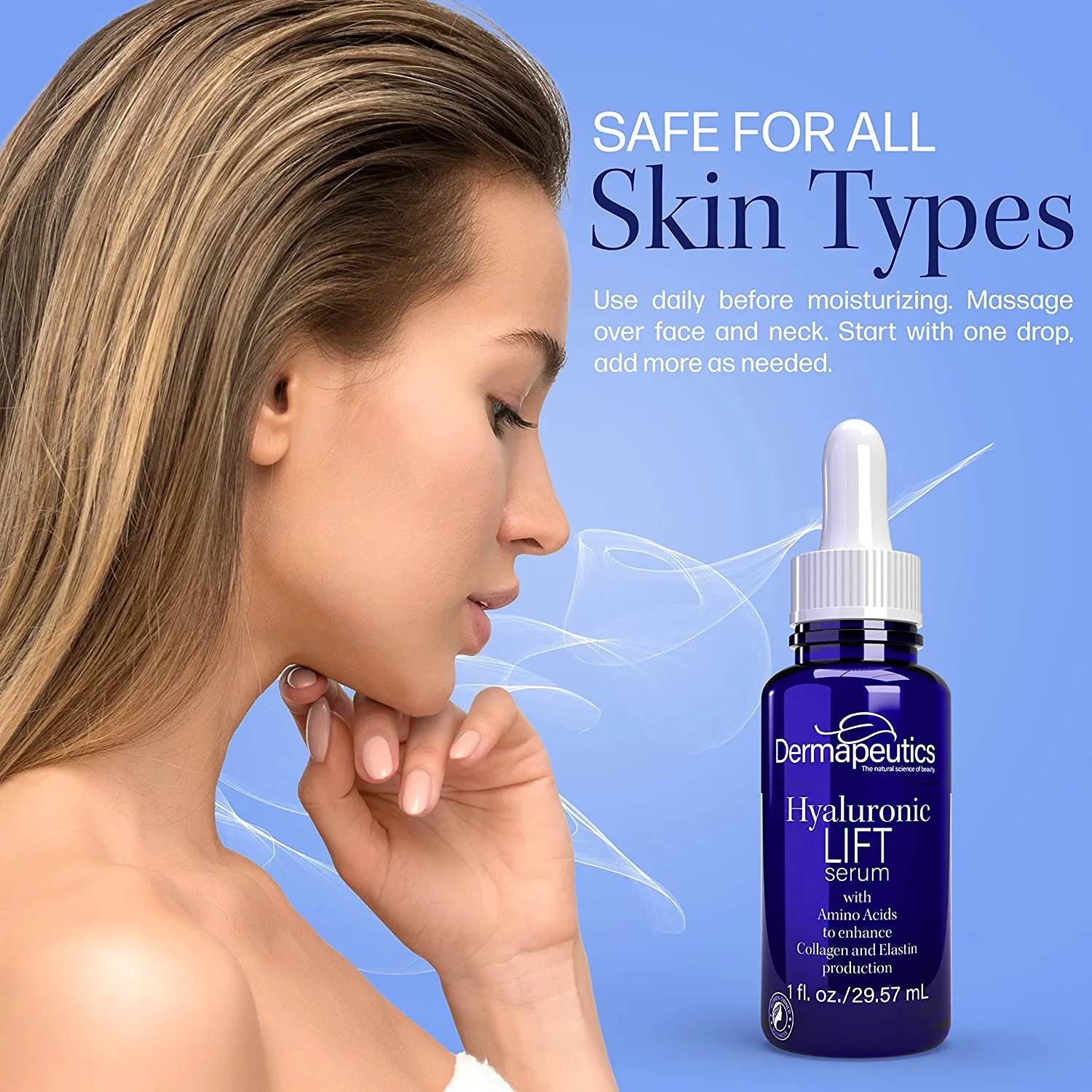 Dermapeutics Hyaluronic Acid Serum for Face, 1 oz