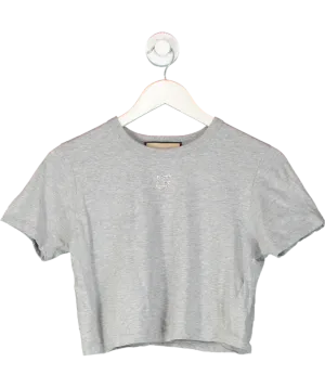 Gucci Black Cropped T-shirt With Crystal G Logo UK XS