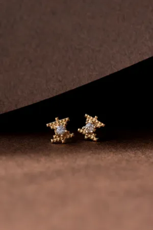 Inti Stud 22k Gold Plate with Peach Zircon