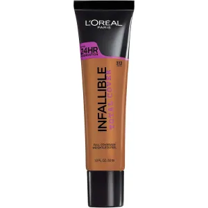 L'OREAL - Infallible Total Cover Foundation, Cocoa - 1 fl. oz. (30 ml)