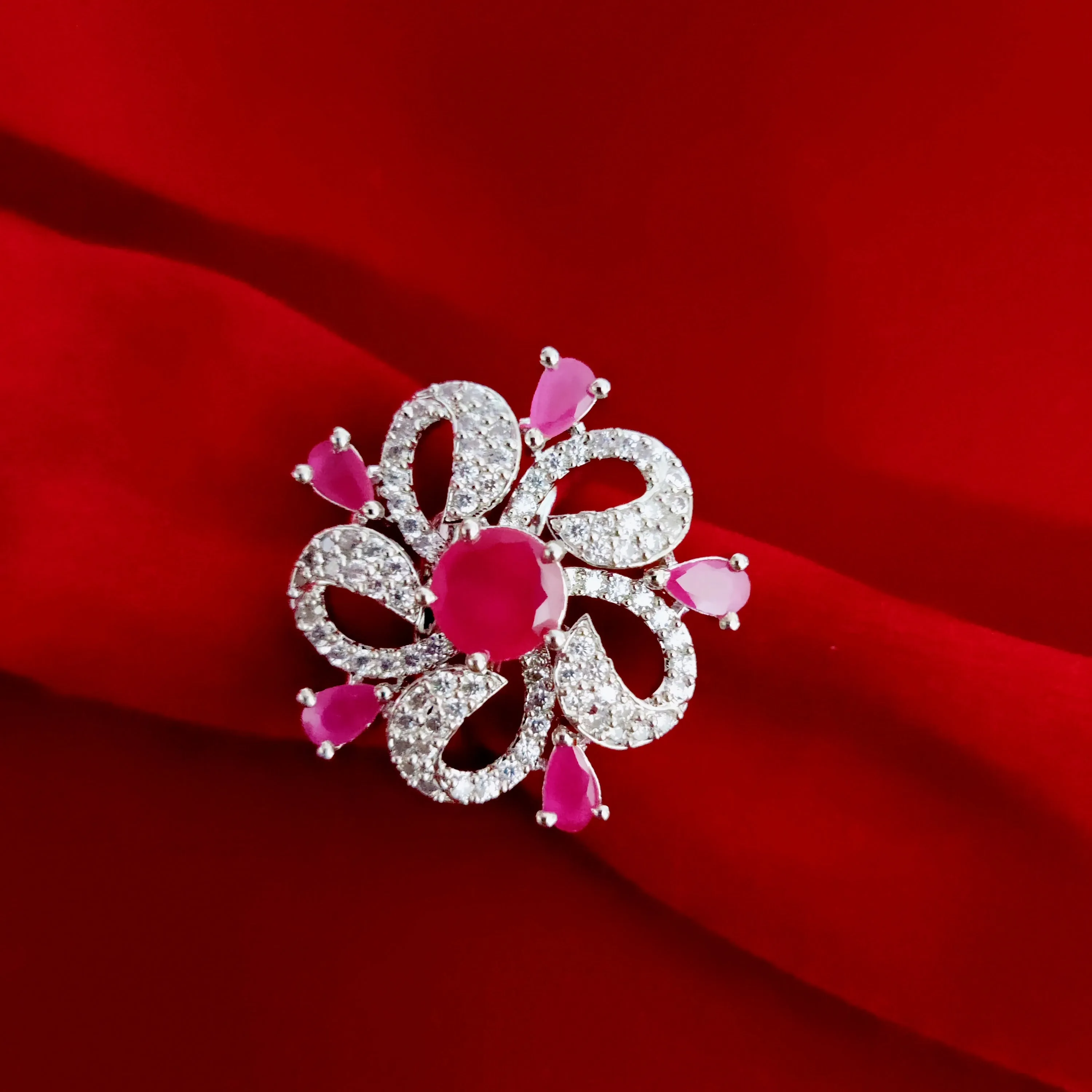 Luminescent Beauty Rhodium Ring