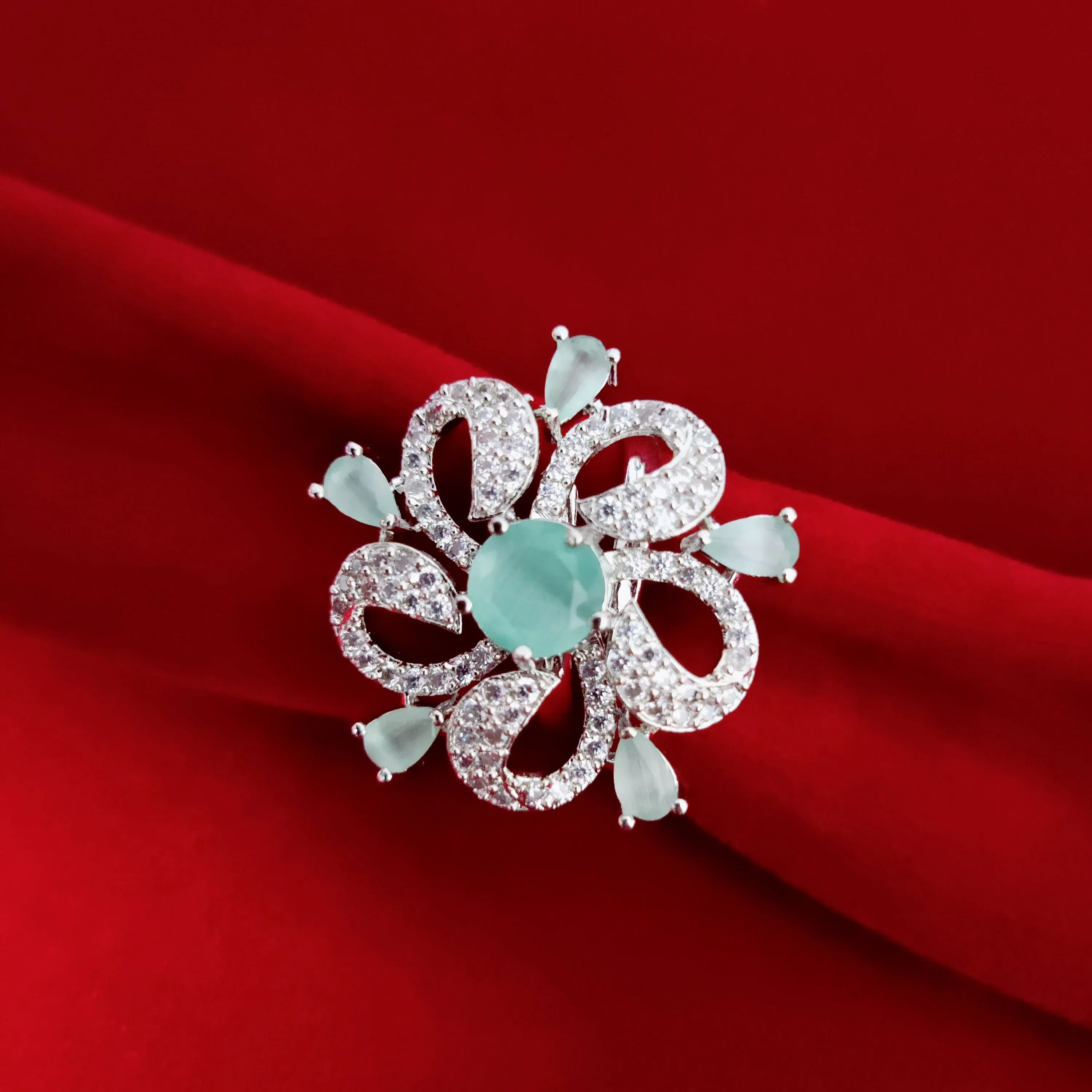 Luminescent Beauty Rhodium Ring
