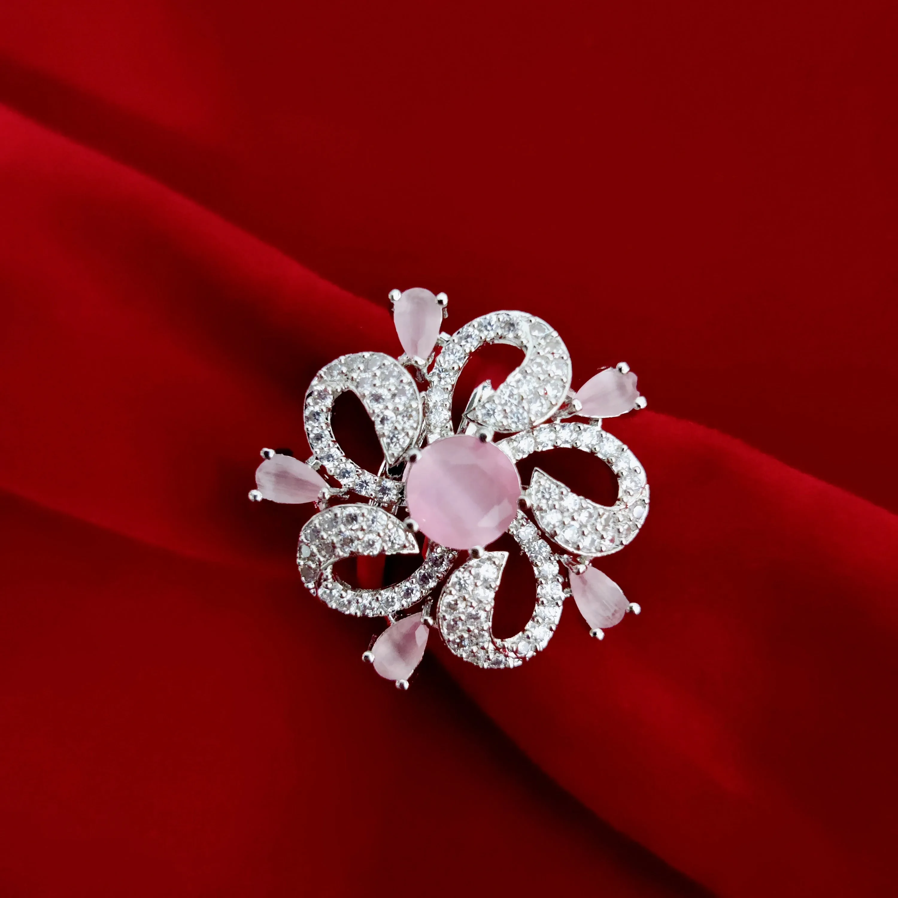 Luminescent Beauty Rhodium Ring