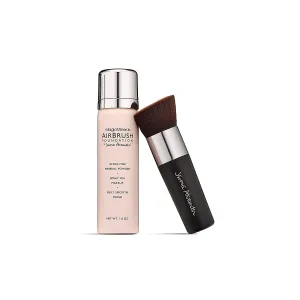 Magicminerals Airbrush Foundation by  – 2Pc Set with Airbrush Foundation and Kabuki Brush - Spray Makeup with Anti-Aging Ingredients for Smooth Radiant Skin (Medium)