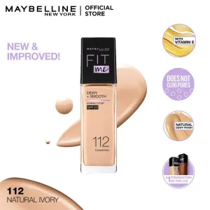Maybelline Fit Me Dewy   Smooth Liquid Foundation SPF 23 - 112 Natural Ivory 30ml