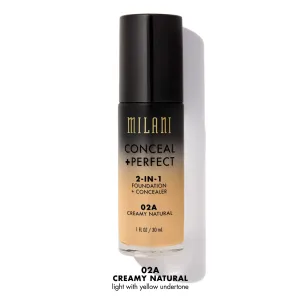 MILANI - Conceal   Perfect 2-In-1 Foundation Concealer Creamy Natural - 1 fl oz (30 ml)