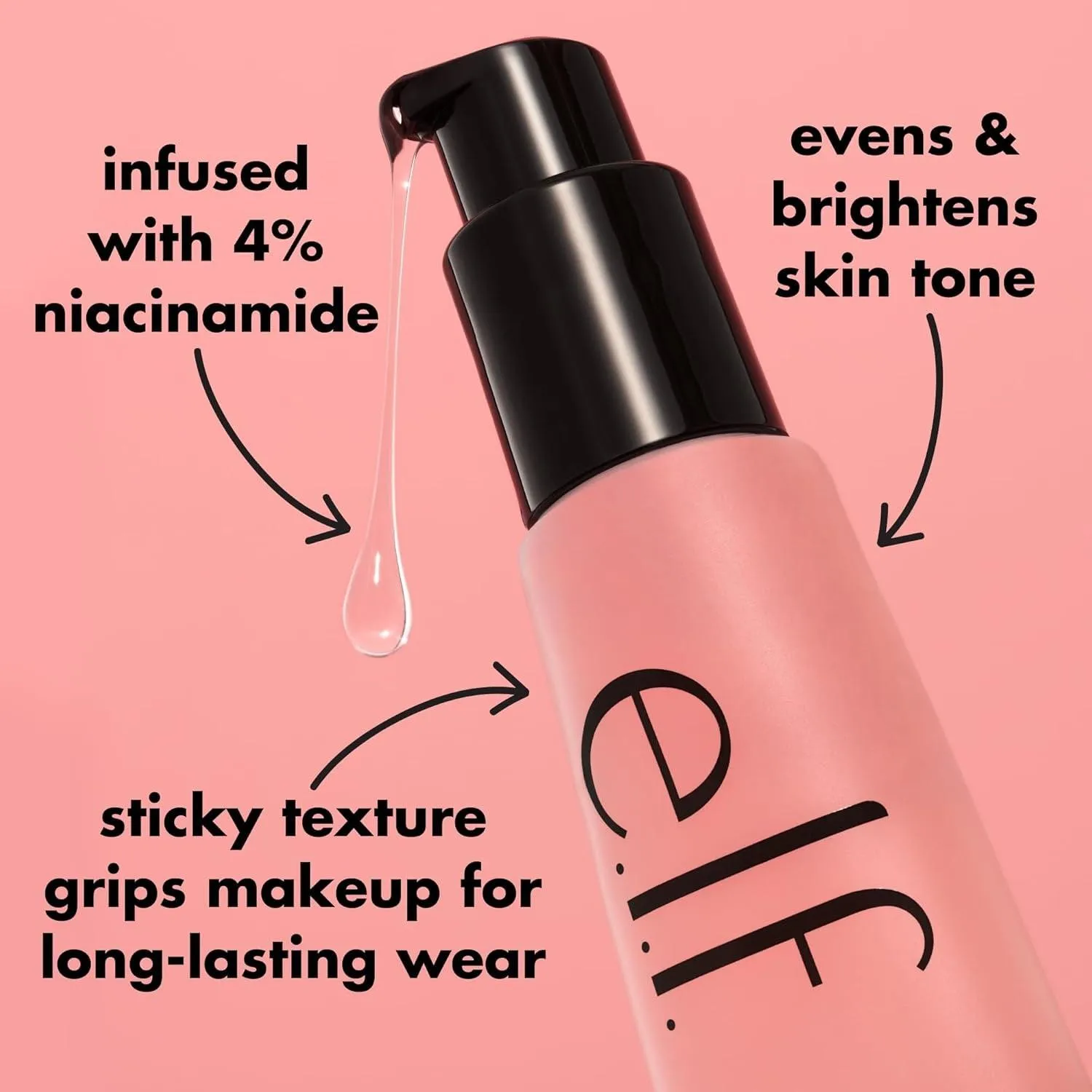 Power Grip Primer   4% Niacinamide, Gel-Based & Hydrating Face Primer, Evens Skin & Brightens, Grips Makeup, Vegan & Cruelty-Free, 0.8 Fl Oz