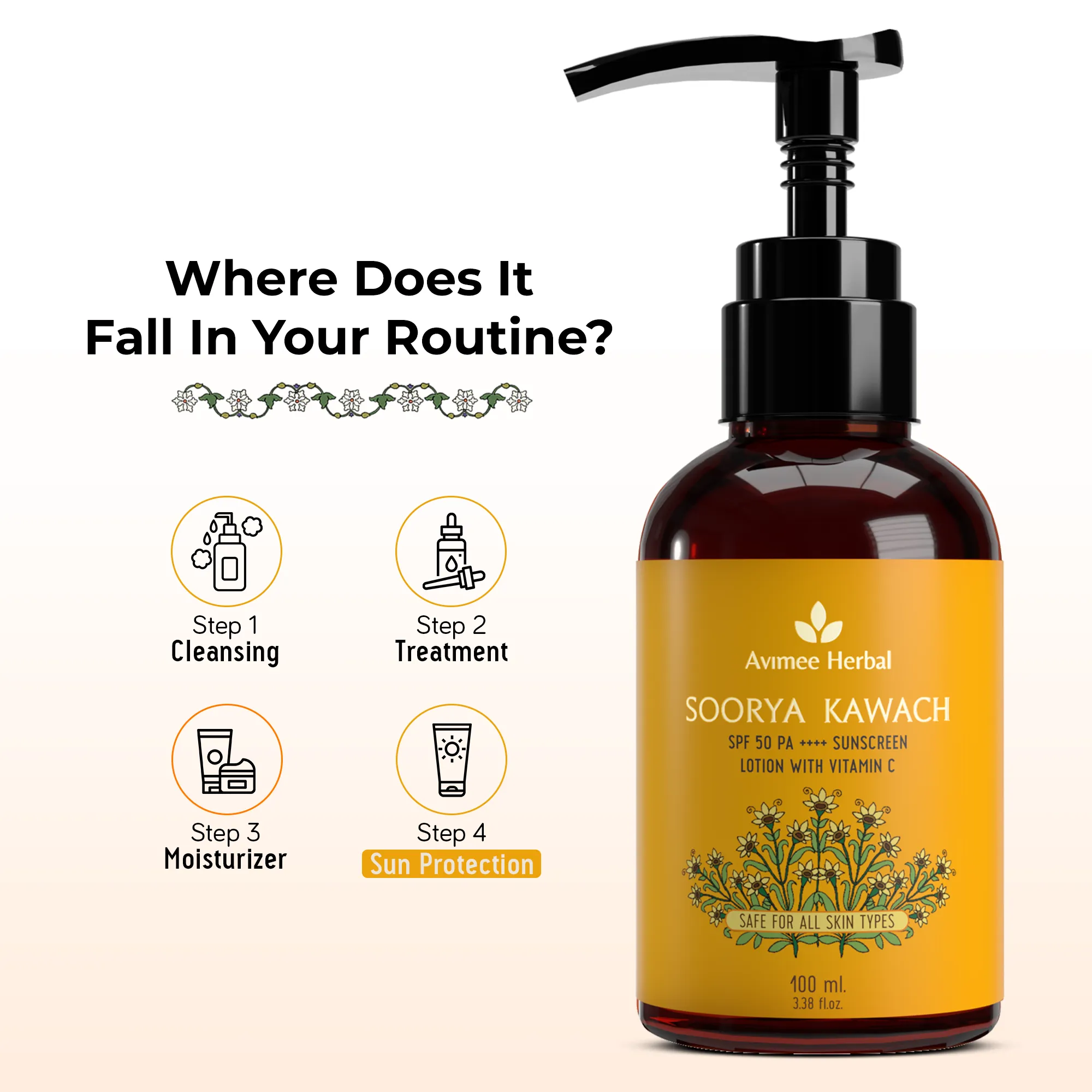 Soorya Kawach SPF 50 PA     Vitamin C Sunscreen Lotion