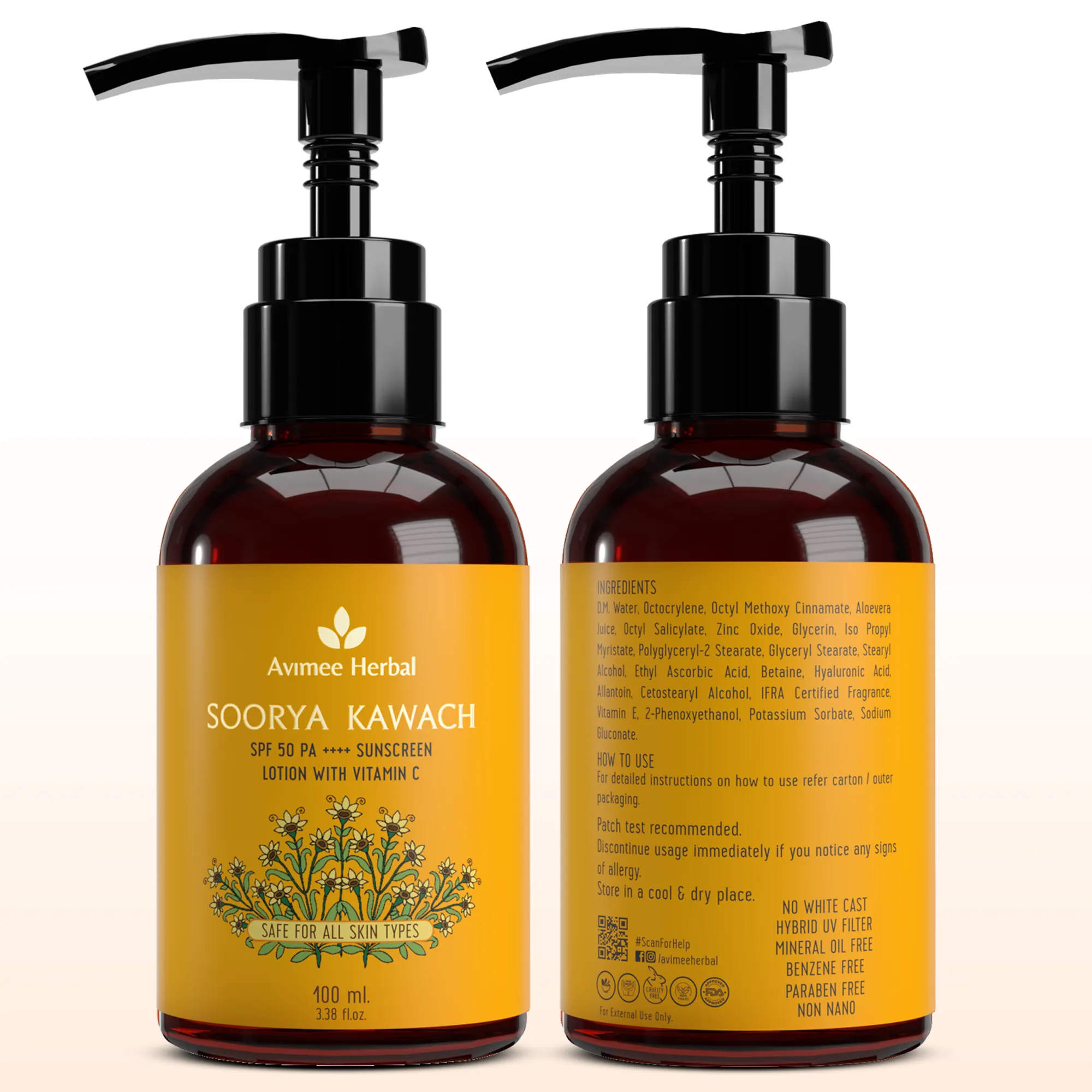 Soorya Kawach SPF 50 PA     Vitamin C Sunscreen Lotion