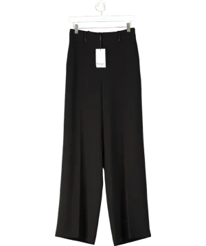 THE FOLD Black Clever Crepe Adelaide Wide-leg Trousers UK 8